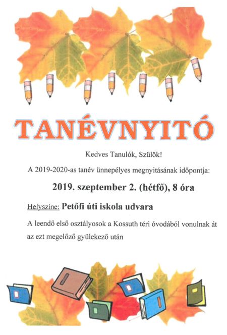 Tanévnyitó 2019